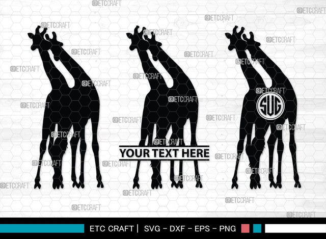 Giraffe Monogram, Giraffe Silhouette, Giraffe SVG, Camelopard Svg, Safari Animals Svg, Wildlife Svg, SB00270 SVG ETC Craft 