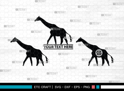 Giraffe Monogram, Giraffe Silhouette, Giraffe SVG, Camelopard Svg, Safari Animals Svg, Wildlife Svg, SB00270 SVG ETC Craft 