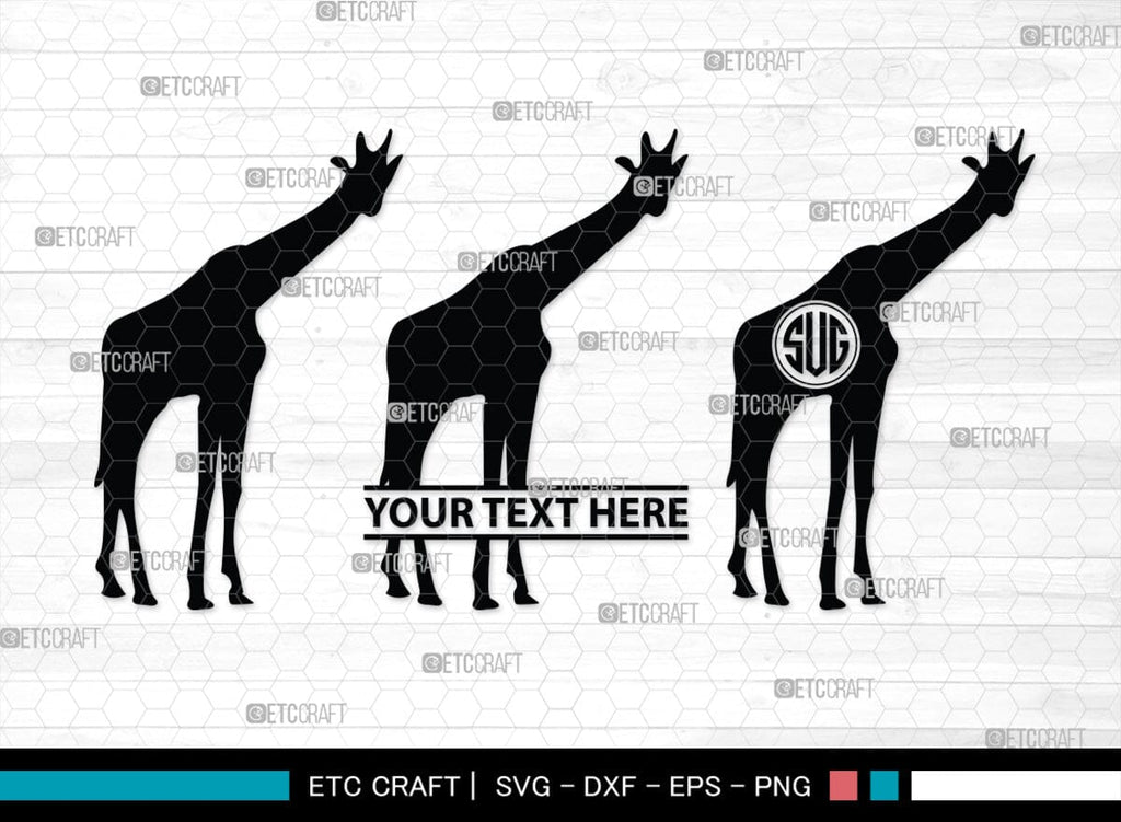 Giraffe Monogram, Giraffe Silhouette, Giraffe SVG, Camelopard Svg ...