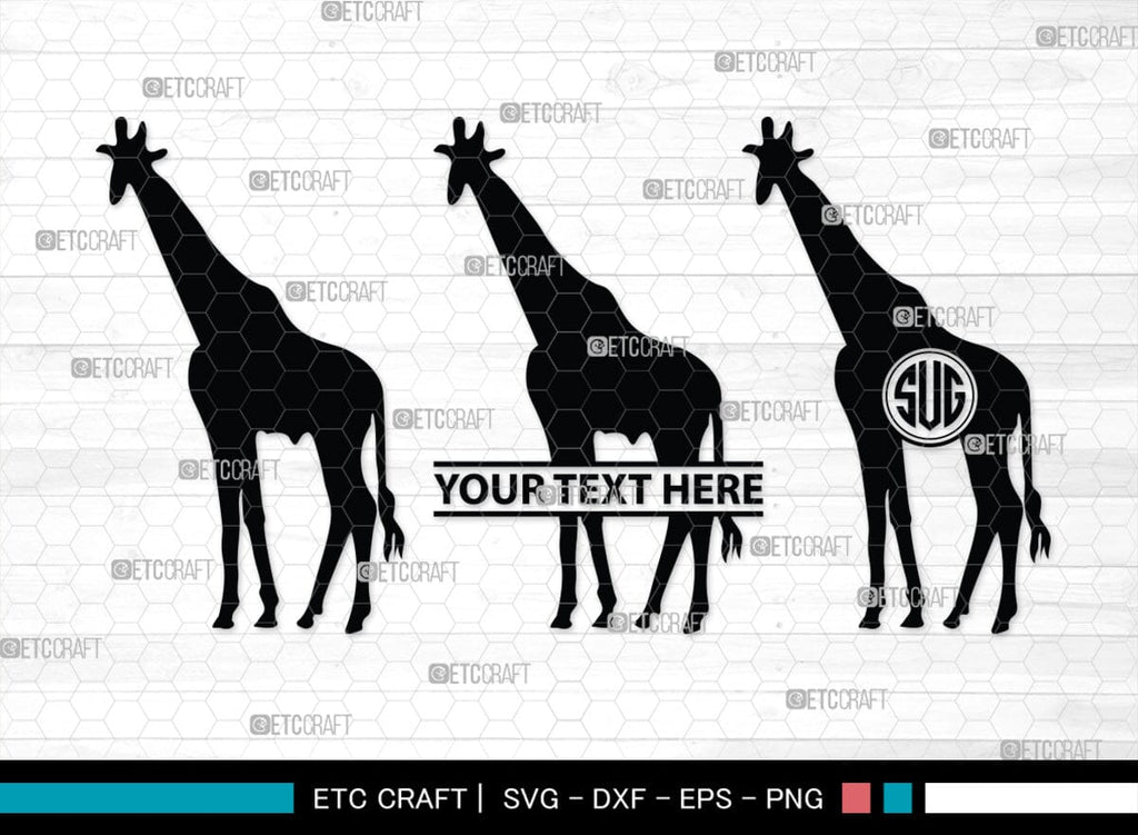 Giraffe Monogram, Giraffe Silhouette, Giraffe SVG, Camelopard Svg ...