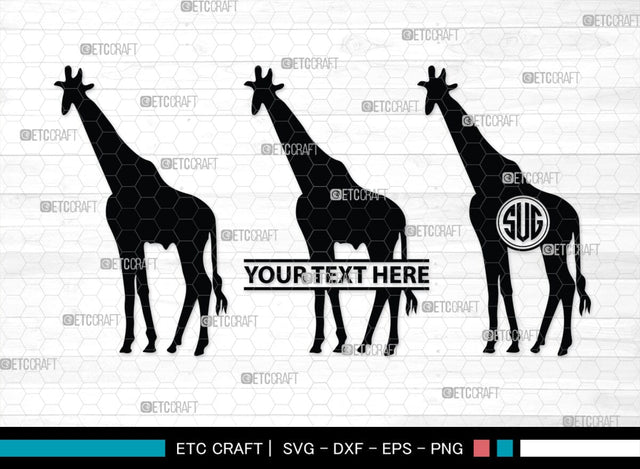 Giraffe Monogram, Giraffe Silhouette, Giraffe SVG, Camelopard Svg, Safari Animals Svg, Wildlife Svg, SB00270 SVG ETC Craft 