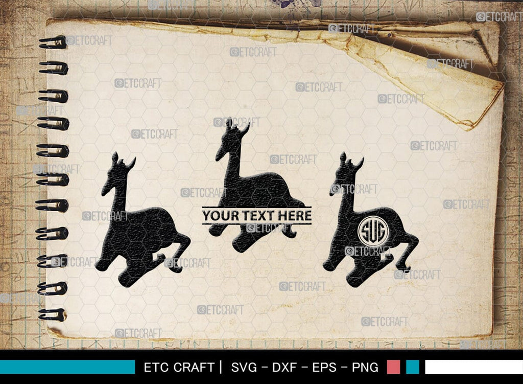 Giraffe Monogram, Giraffe Silhouette, Giraffe SVG, Camelopard Svg ...