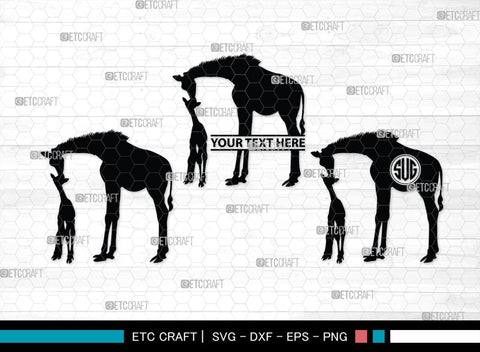 Giraffe Monogram, Giraffe Silhouette, Giraffe SVG, Camelopard Svg, Safari Animals Svg, Wildlife Svg, SB00270 SVG ETC Craft 