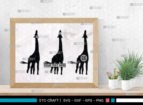 Giraffe Monogram, Giraffe Silhouette, Giraffe SVG, Camelopard Svg, Safari Animals Svg, Wildlife Svg, SB00270 SVG ETC Craft 