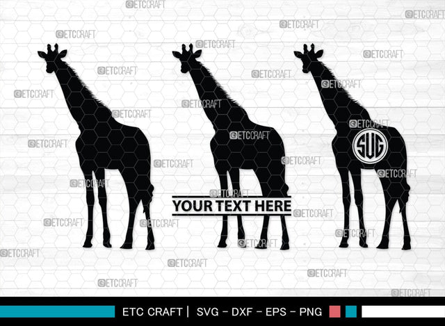Giraffe Monogram, Giraffe Silhouette, Giraffe SVG, Camelopard Svg, Safari Animals Svg, Wildlife Svg, SB00270 SVG ETC Craft 