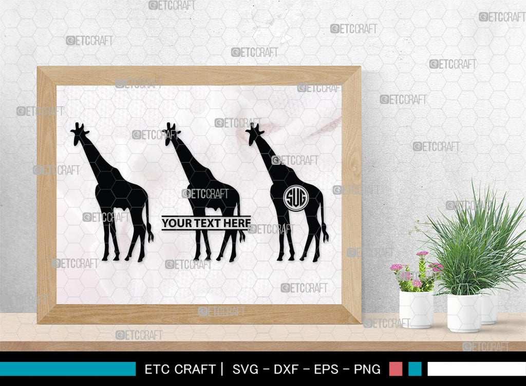Giraffe Monogram, Giraffe Silhouette, Giraffe SVG, Camelopard Svg ...