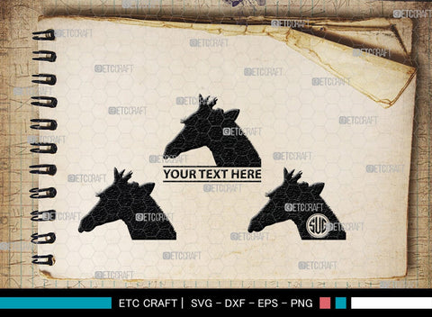 Giraffe Monogram, Giraffe Silhouette, Giraffe SVG, Camelopard Svg, Safari Animals Svg, Wildlife Svg, SB00270 SVG ETC Craft 