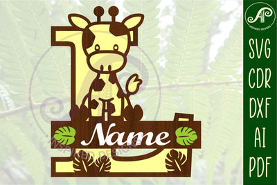 Giraffe monogram letter L SVG cut file SVG APInspireddesigns 