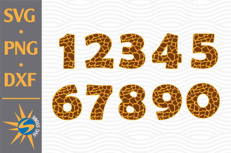 Giraffe Numbers SVG, PNG, DXF Digital Files Include - So Fontsy