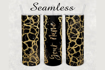 Giraffe Print Gold Marble Tumbler sublimation design 20 oz skinny tumbler wrap Sublimation BambinaCreations 