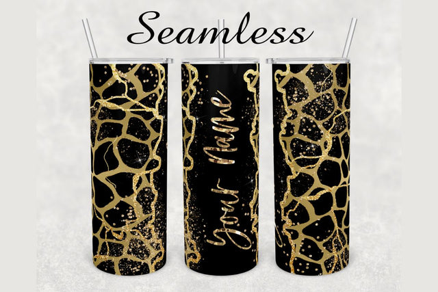 Giraffe Print Gold Marble Tumbler sublimation design 20 oz skinny tumbler wrap Sublimation BambinaCreations 