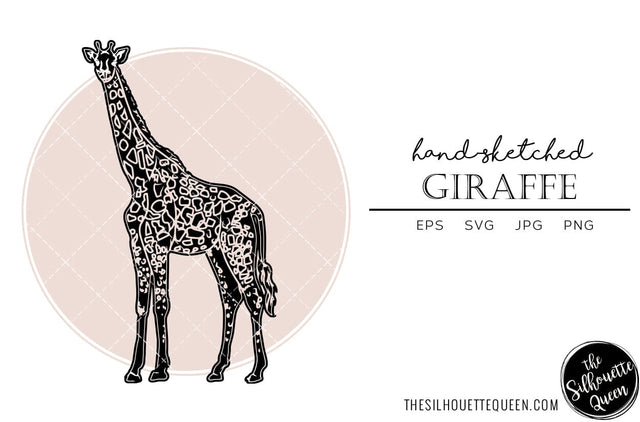Giraffe Sketch Vector SVG Loveleen Kaur 