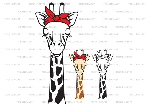 Giraffe with bandana SVG TribaliumArtSF 