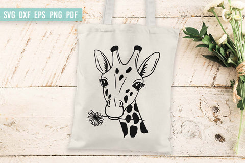 Giraffe with daisy SVG | Giraffe SVG | Giraffe Face SVG Irina Ostapenko 
