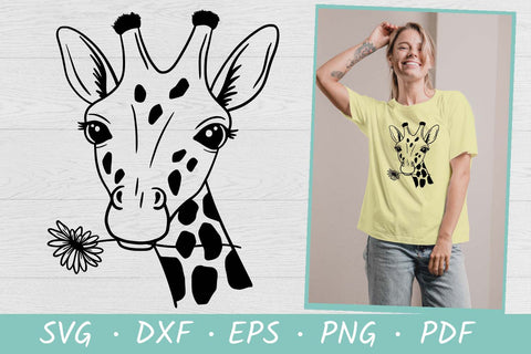 Giraffe with daisy SVG | Giraffe SVG | Giraffe Face SVG Irina Ostapenko 