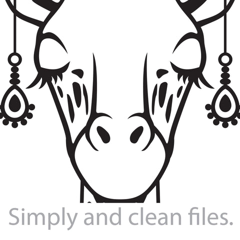 Giraffe with earrings SVG TribaliumArtSF 
