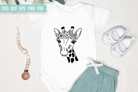 Giraffe with flower crown SVG | Giraffe SVG | Giraffe Face SVG Irina Ostapenko 
