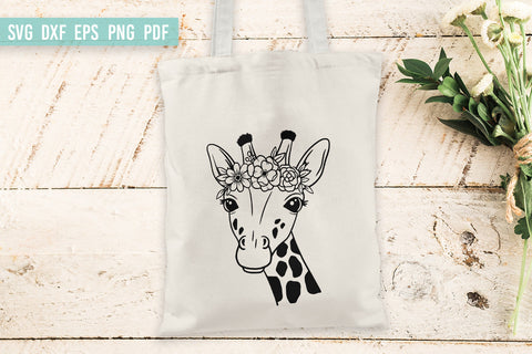 Giraffe with flower crown SVG | Giraffe SVG | Giraffe Face SVG Irina Ostapenko 