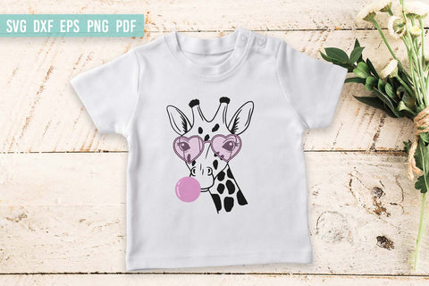 Giraffe with glasses bubble gum | Giraffe Face | Giraffe SVG SVG Irina Ostapenko 