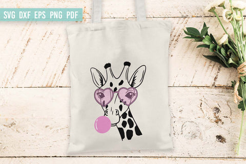 Giraffe with glasses bubble gum | Giraffe Face | Giraffe SVG SVG Irina Ostapenko 