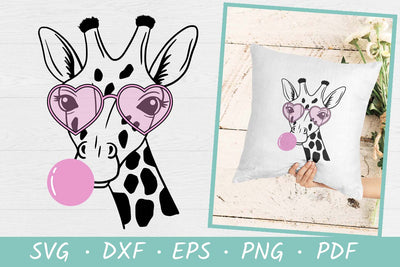 Giraffe with glasses bubble gum | Giraffe Face | Giraffe SVG SVG Irina Ostapenko 