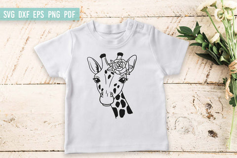 Giraffe with rose SVG | Giraffe SVG | Giraffe with flower SVG Irina Ostapenko 
