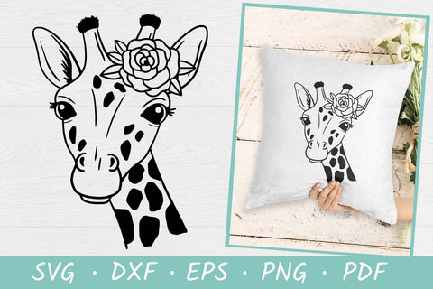 Giraffe with rose SVG | Giraffe SVG | Giraffe with flower SVG Irina Ostapenko 