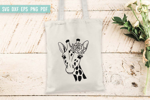 Giraffe with rose SVG | Giraffe SVG | Giraffe with flower SVG Irina Ostapenko 