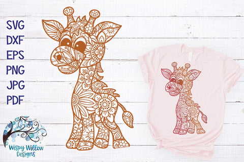 Giraffe Zentangle SVG SVG Wispy Willow Designs 