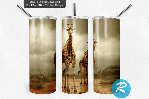 Giraffes 20 oz / 30 oz Skinny Tumbler Sublimation Regulrcrative 