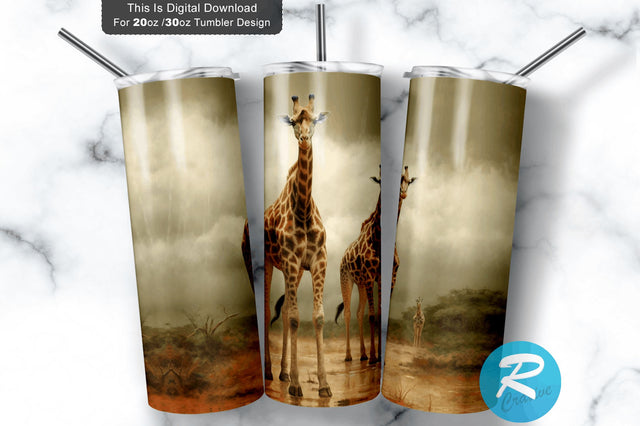 Giraffes 20 oz / 30 oz Skinny Tumbler Sublimation Regulrcrative 