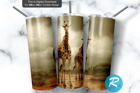 Giraffes 20 oz / 30 oz Skinny Tumbler Sublimation Regulrcrative 