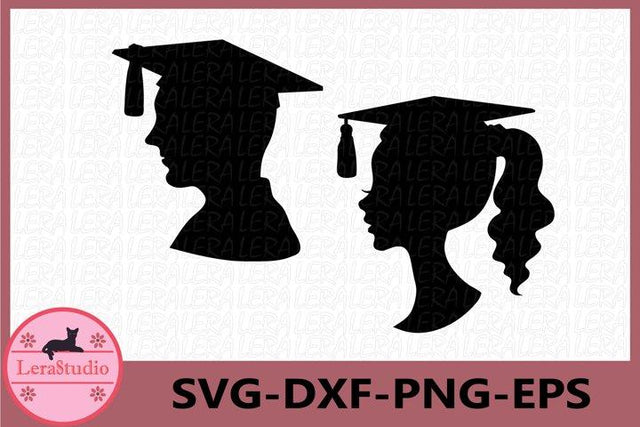 Girl and Boy Graduation Cap SVG SVG Lerastudio 