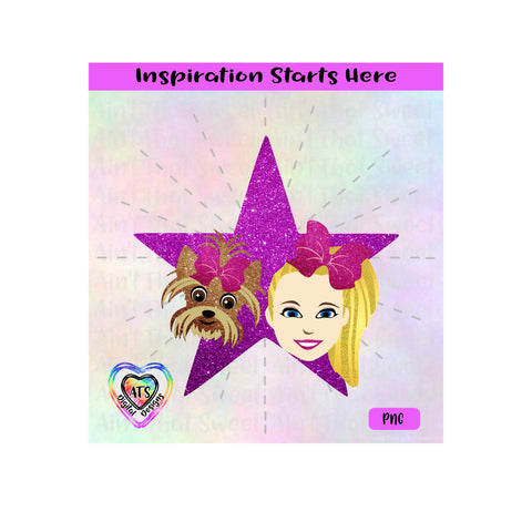 Girl and Her Dog On A Star - Transparent PNG, SVG, DXF - Silhouette, Cricut, Scan N Cut SVG Aint That Sweet 