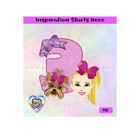 Girl and Her Dog with 3 and Bow | 3rd Birthday - Transparent PNG, SVG, DXF - Silhouette, Cricut, Scan N Cut SVG Aint That Sweet 