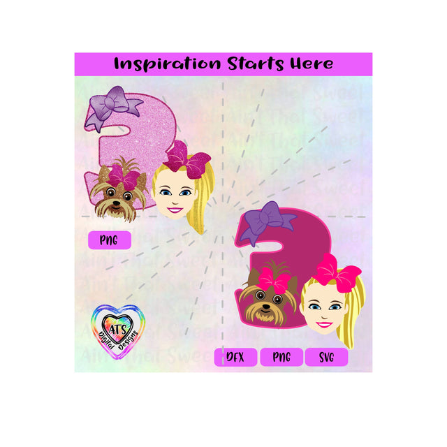 Girl and Her Dog with 3 and Bow | 3rd Birthday - Transparent PNG, SVG, DXF - Silhouette, Cricut, Scan N Cut SVG Aint That Sweet 