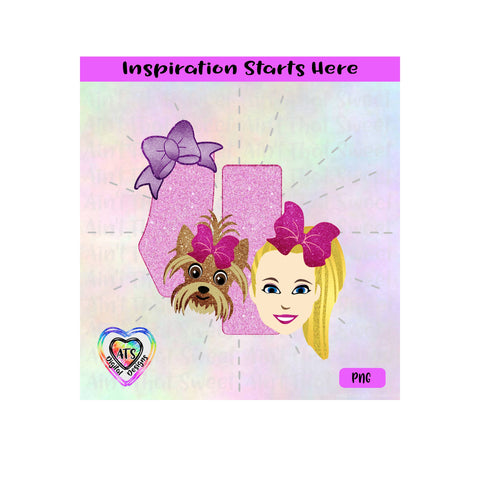 Girl and Her Dog with 4 and Bow 4th Birthday - Transparent PNG, SVG, DXF - Silhouette, Cricut, Scan N Cut SVG Aint That Sweet 