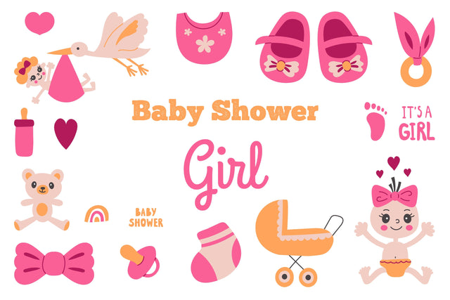 Girl Baby Shower Clipart Sublimation Rin Green 