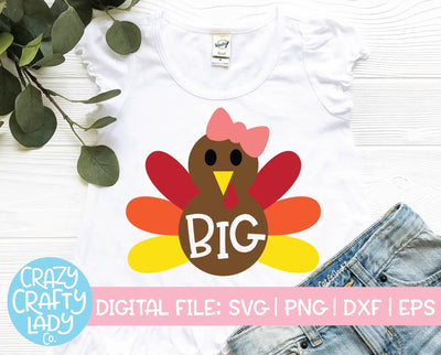Girl Big Turkey | Thanksgiving SVG Cut File SVG Crazy Crafty Lady Co. 