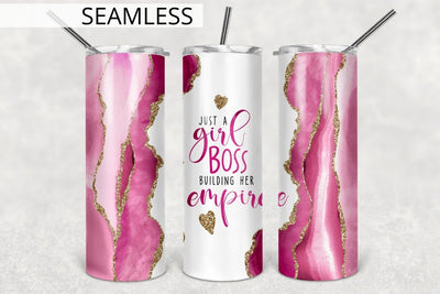 Girl Boss Tumbler Sublimation Design, 30 oz & 20 oz Skinny Tumbler, Seamless Design Sublimation TumblersByPhill 