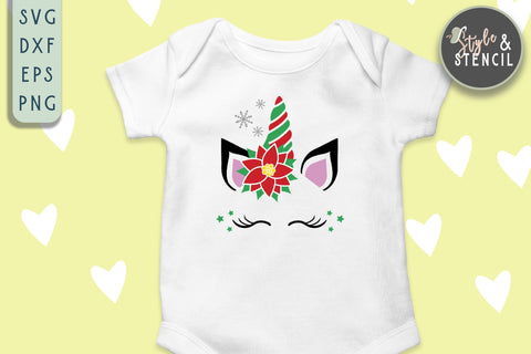 Girl Christmas SVG | Christmas | Christmas Unicorn SVG Style and Stencil 