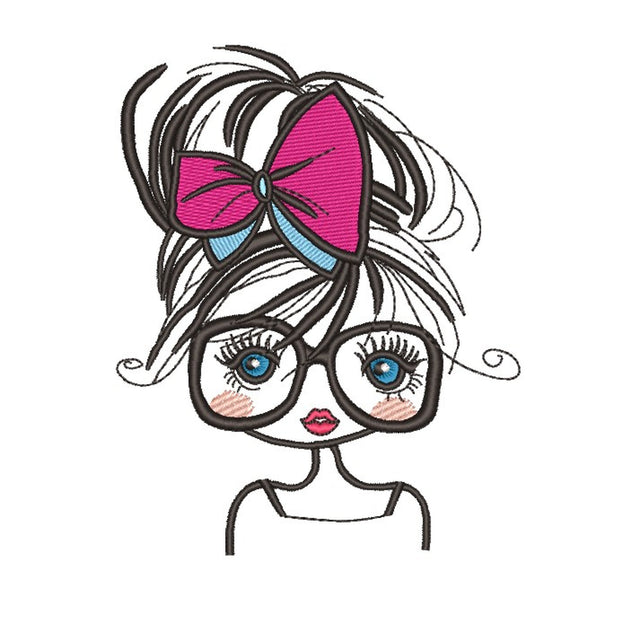 Girl Embroidery Design, 3 sizes Embroidery/Applique DESIGNS Nino Nadaraia 