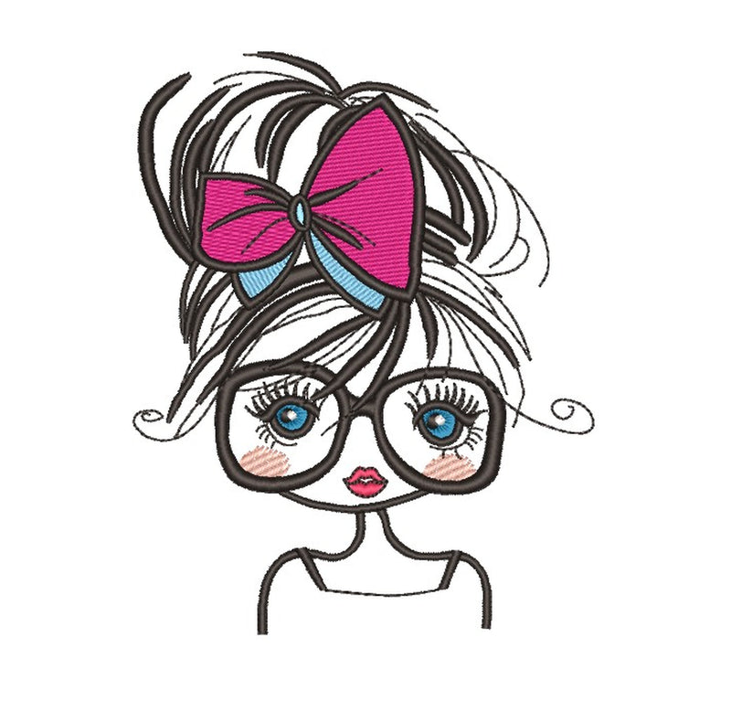 Girl Embroidery Design, 3 sizes Embroidery/Applique DESIGNS Nino Nadaraia 