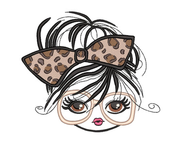 Girl Embroidery Design, 3 sizes Embroidery/Applique DESIGNS Nino Nadaraia 