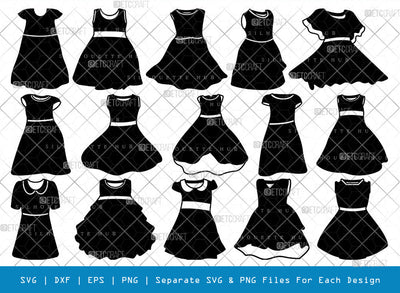 Girl Frock SVG, Frock Silhouette, Baby Frock Svg, Frock Svg, Baby Dress Svg, Girl Dress Svg, Dress Svg, Designer Dress Svg, Girl Frock Bundle SVG ETC Craft 