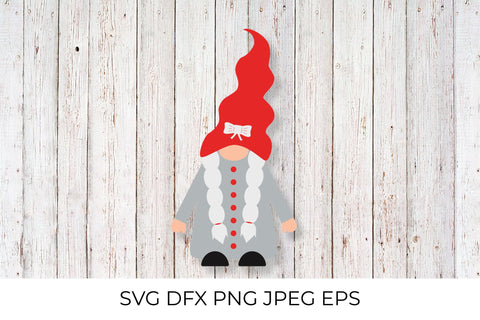 Girl gnome. Cartoon Nordic gnomie. SVG LaBelezoka 