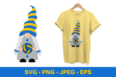 Girl gnome holding volleyball. Sport gnomes SVG SVG LaBelezoka 