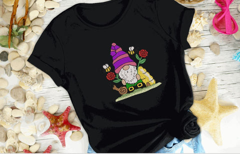 Girl Gnome with 2 roses Machine Embroidery Design Embroidery/Applique DESIGNS Angie 