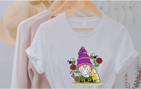 Girl Gnome with 2 roses Machine Embroidery Design Embroidery/Applique DESIGNS Angie 