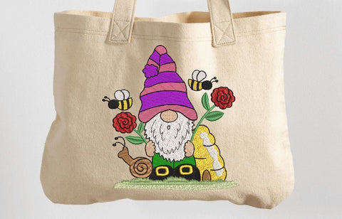 Girl Gnome with 2 roses Machine Embroidery Design Embroidery/Applique DESIGNS Angie 